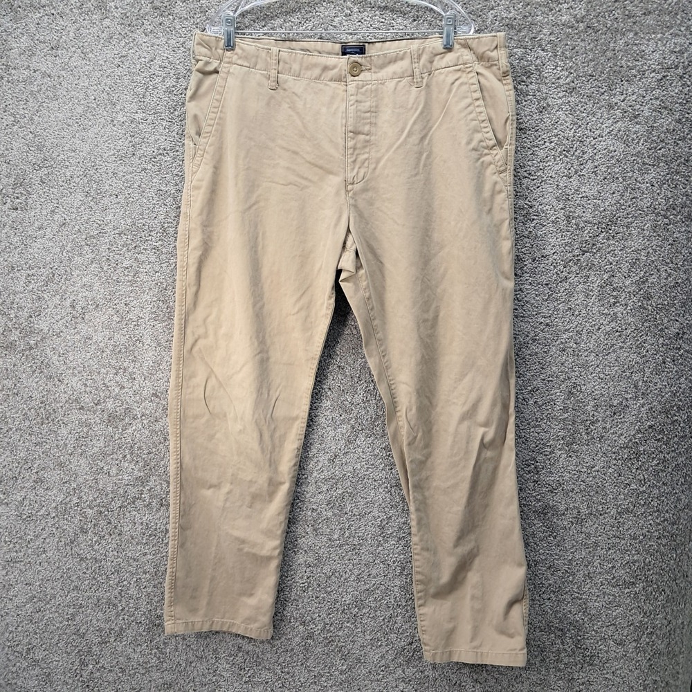 Gap‎ Mens Lived In Straight Khakis Tan Cotton Chino Pants 38x32 7107